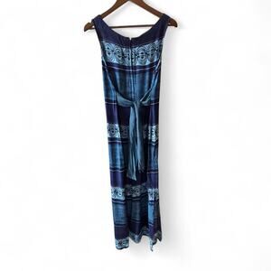 90s vintage boho blue striped maxi dress